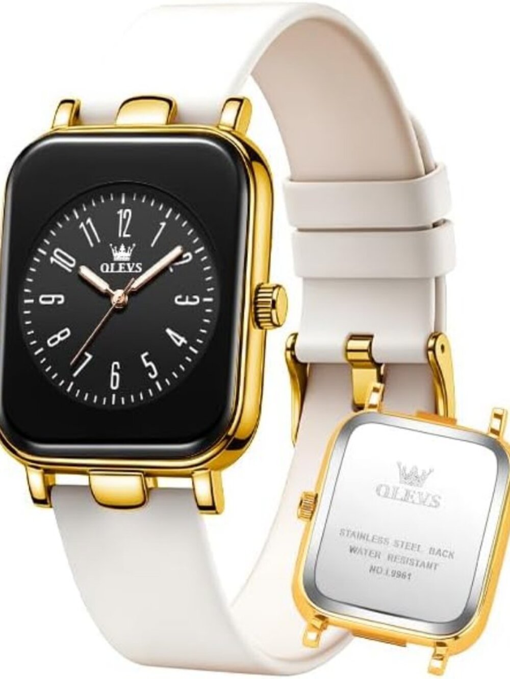 Women's Gold White Fashion Silicone Strap Elegant Dress Dainty Quartz Watches